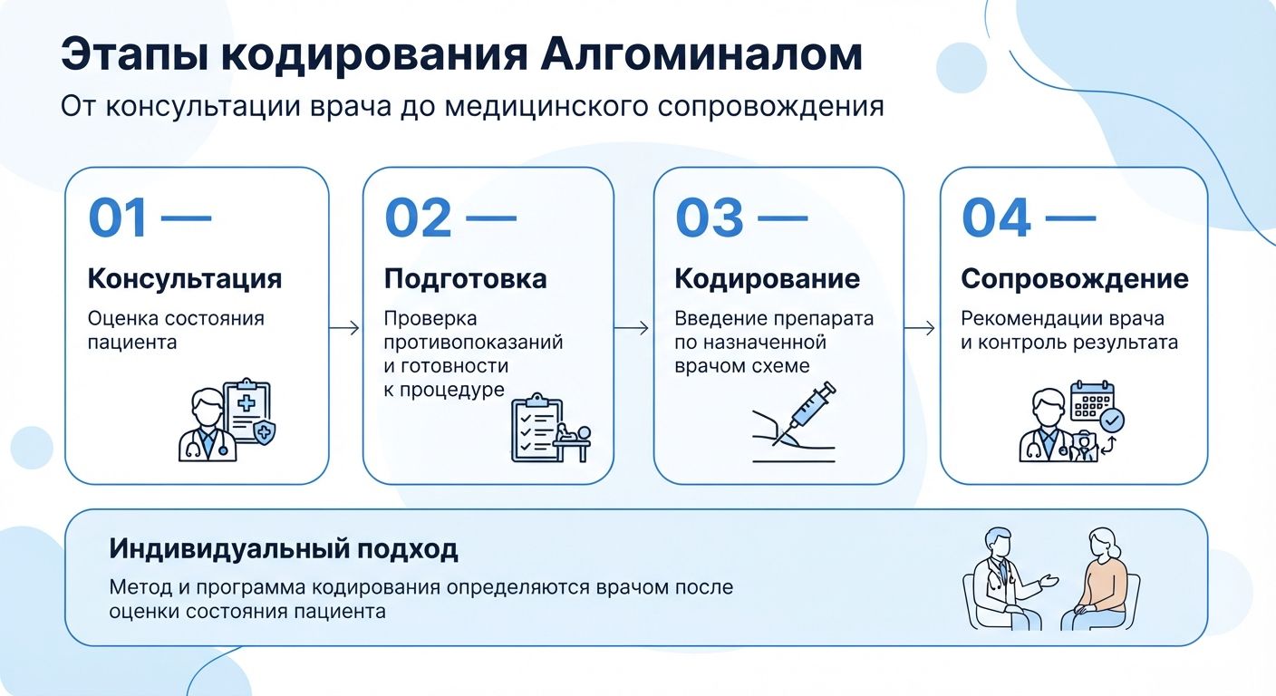 Кодирование препаратом «Алгоминал» в Первомайске инфографика
