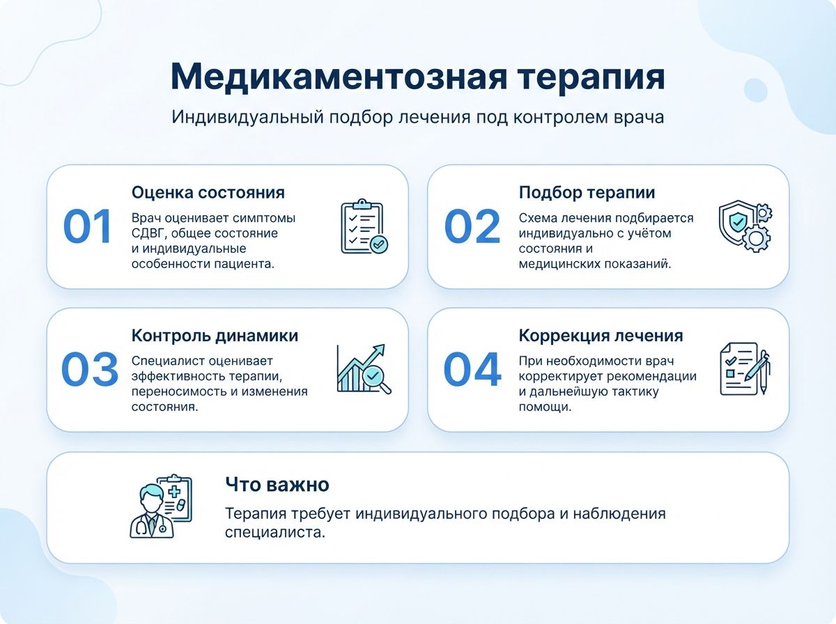 Лечение СДВГ в Первомайске у детей и взрослыхинфографика
